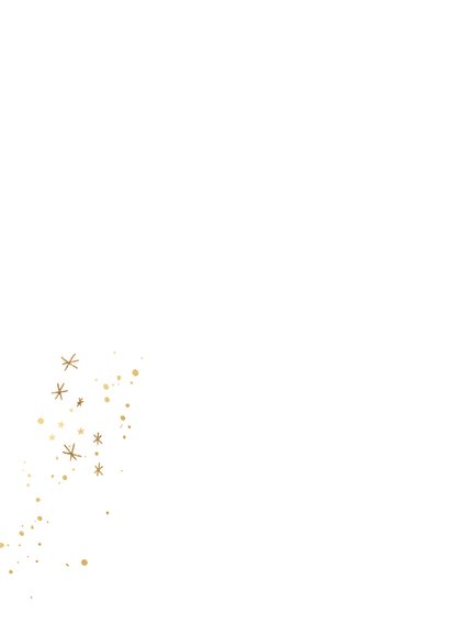 Fries geboortekaartje illustratie handen sterren goud Achterkant
