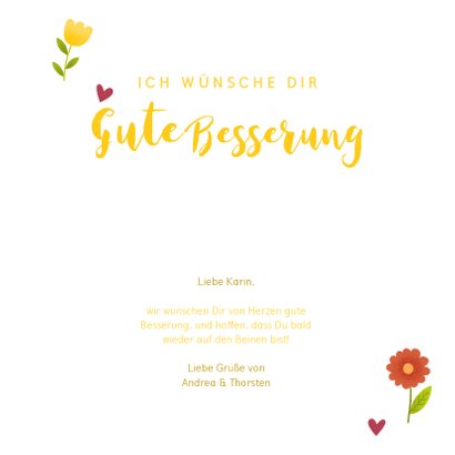 Fröhliche Karte Gute Besserung mit Blumen 3