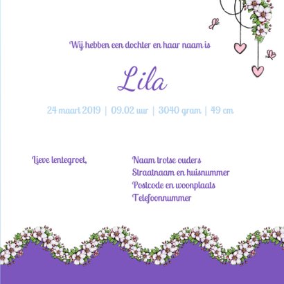 Geboorte bloesem lente lila - IH 3
