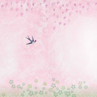 Geboorte Boom Meisje vogels Achterkant