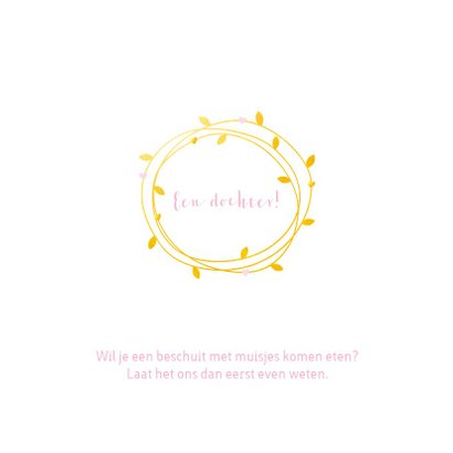 Geboorte - Cirkels in goudkleur en roze hartjes 2