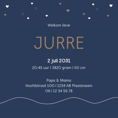 Geboorte eenvoudig met hartjes en lijn 3