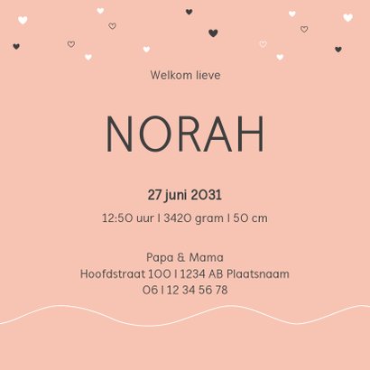 Geboorte eenvoudig met lijn en hartjes 3