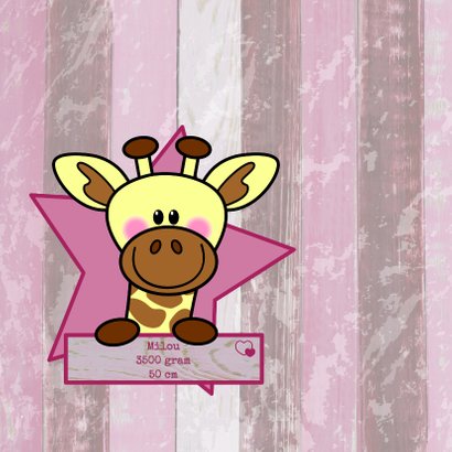 Geboorte giraffe hout meisje HB 2