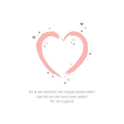 Geboorte - groot roze hart 2