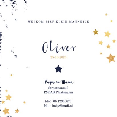Geboorte hip blauw kaartje met een lief olifantje 3