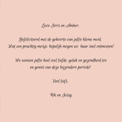 Geboorte Hoera een meisje bloemetjes 3