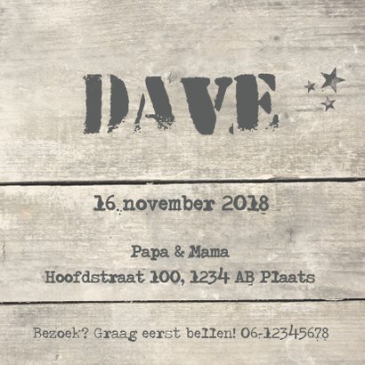 Geboorte - Hout en spijkerstof 3