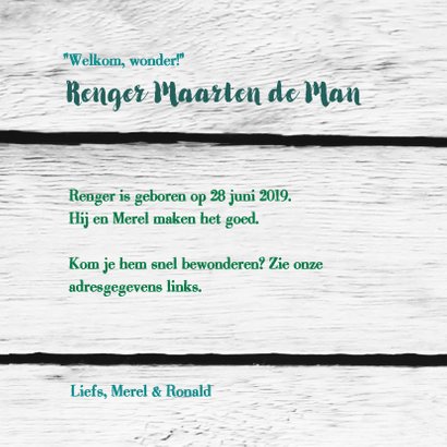Geboorte Hout ster harten print 3