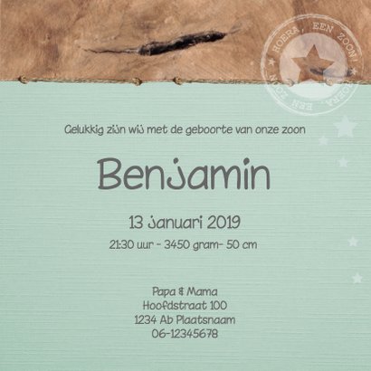 Geboorte - Hout, trendy, jongen 3