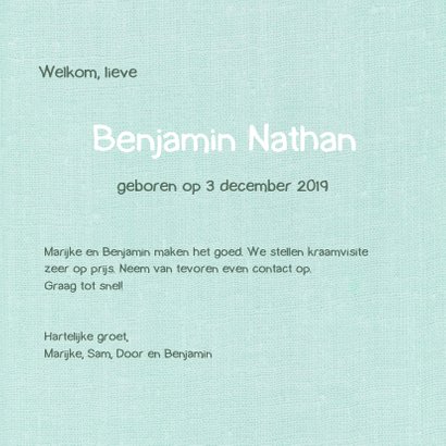 Geboorte jongen getekende handen 3