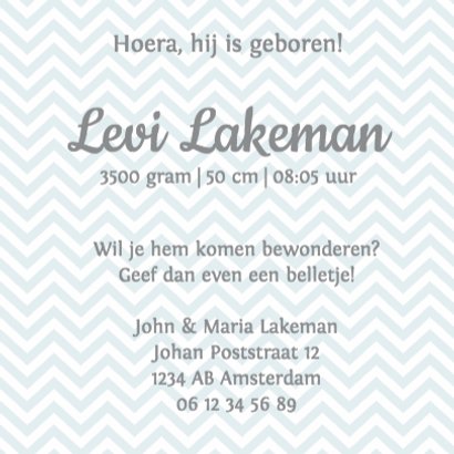 Geboorte jongen zig zag krans 3