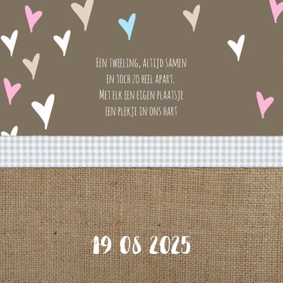 Geboorte Jute hartjes twins 2
