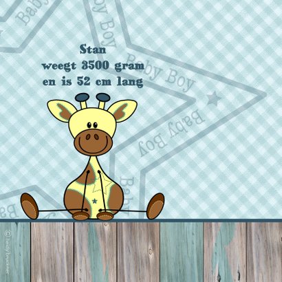 Geboorte kaartje Giraffe jongen 2