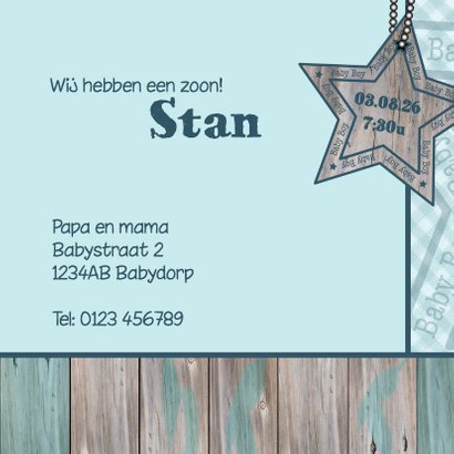 Geboorte kaartje Giraffe jongen 3