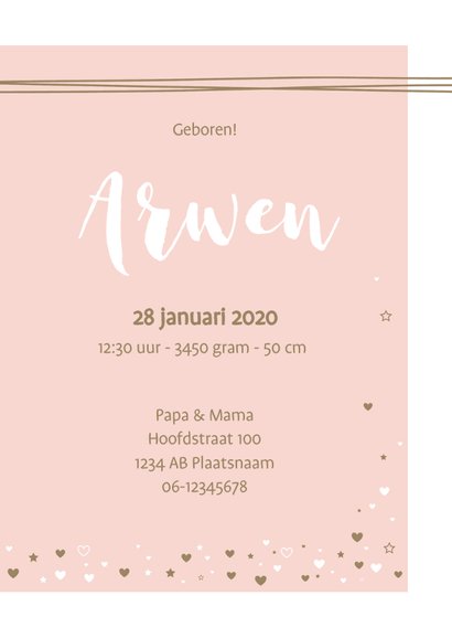 Geboorte - Label, lijnen, hartjes 3