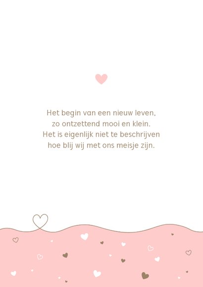 Geboorte - Lijn met hartje en kleine hartjes 2