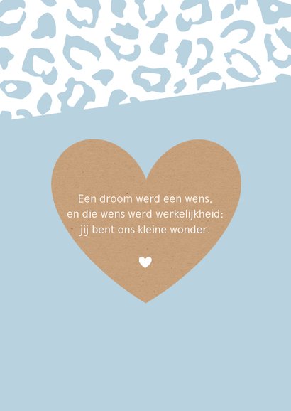 Geboorte - Luipaardprint met kraft hart 2