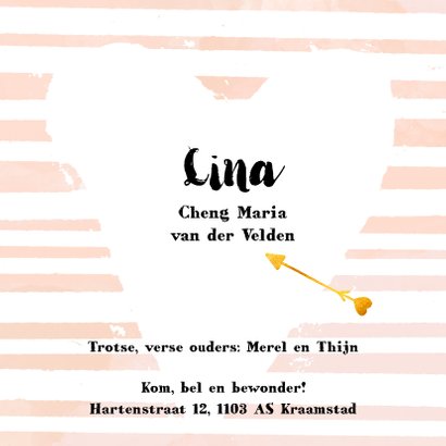 Geboorte meisje aqua streep 3