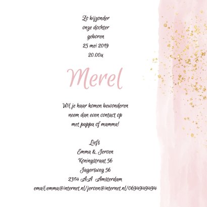 geboorte meisje aquarel bloem 3