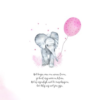 Geboorte meisje olifant ballon 2