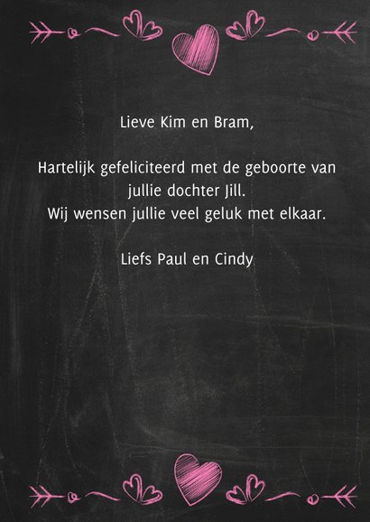 Geboorte meisje schoolbord-ByF 3