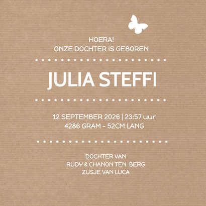 Geboorte Meisje Silhouet Vlinder 3