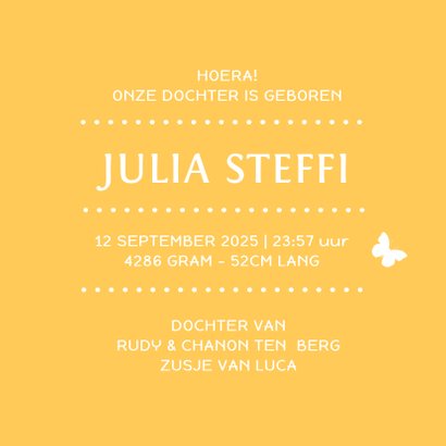 Geboorte Meisje Vlinder Silhouet 3