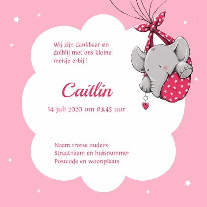 Geboorte olifant hart ballon -IH 3