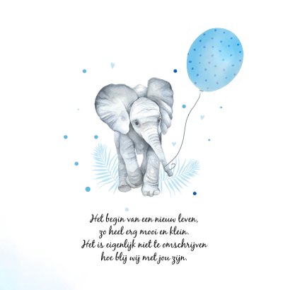 Geboorte olifantje ballon 2