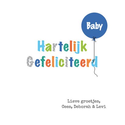 Geboorte olifantje jongen blauw 3