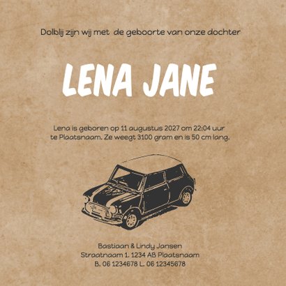 Geboorte retro mini silhouet meisje - DH 3