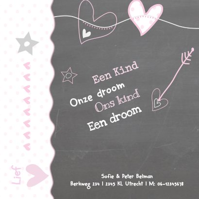 Geboorte Schoolbord Foto Mila 2