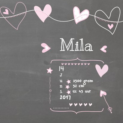 Geboorte Schoolbord Foto Mila 3