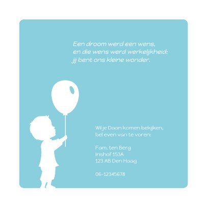 Geboorte Silhouet Jongen Ballon 2