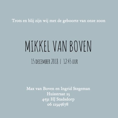 Geboorte silhouet mikkel - B 3