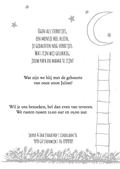 Geboorte trapje maan blauw - HR 3