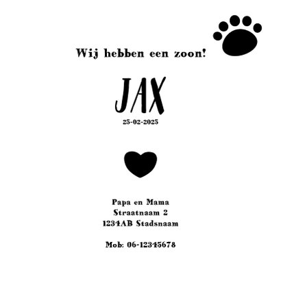 Geboorte zwart-wit kaart lief ijsbeertje 3