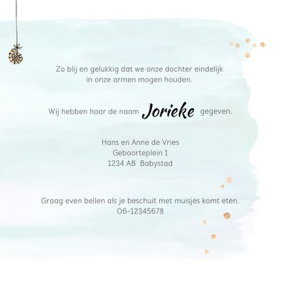 Geboortekaart baby-zeemeermin 3