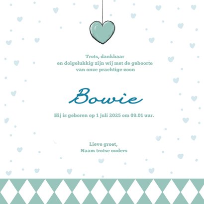 Geboortekaart beertje Bowie IH 3
