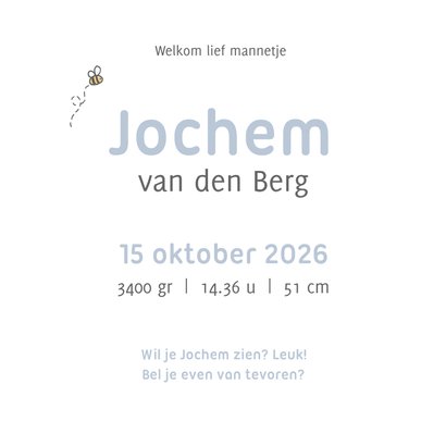 Geboortekaart Boerderijdieren Blauw 3