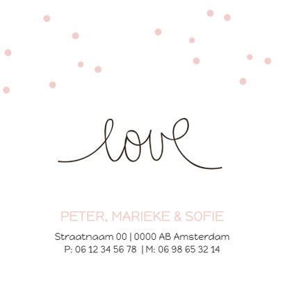 Geboortekaart confetti goud hart 2