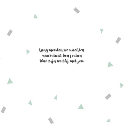 Geboortekaart confetti mint - BC 2