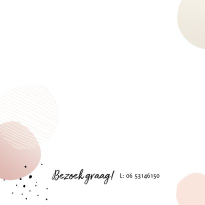 Geboortekaart dots met streep en stip meisje 2