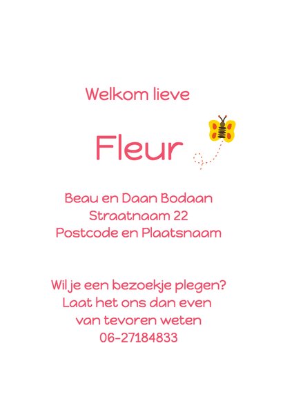 geboortekaart groeiende bloem 3
