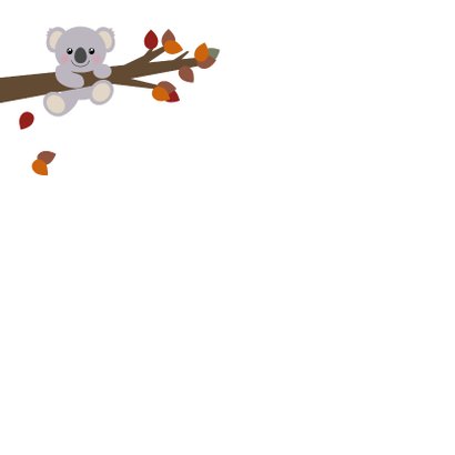 Geboortekaart herfst lief koalabeertje Achterkant