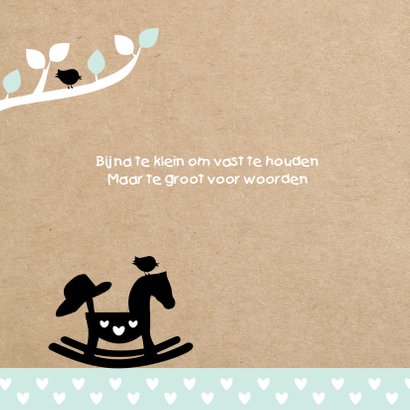 Geboortekaart hobbelpaard jongen 2