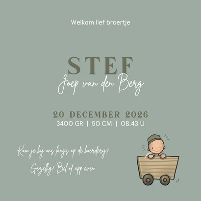 Geboortekaart hoera een broertje grote broer 3