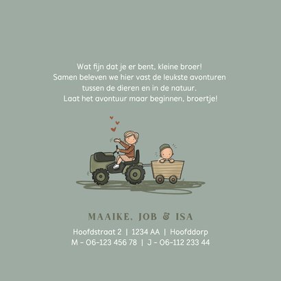 Geboortekaart hoera een broertje grote zus 2