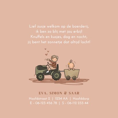 Geboortekaart Hoera een zusje Grote zus 2